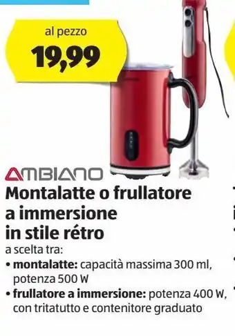 Montalatte o frullatore a immersione