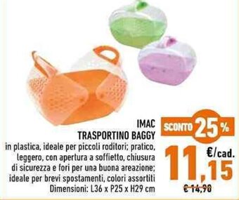 Pet Store Conad Imac Trasportino Baggy L36 x P25 x H29 cm offerta