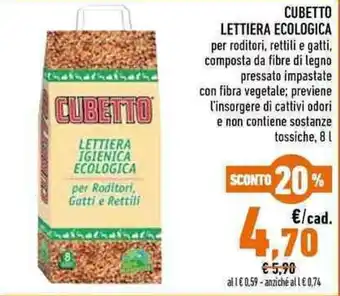 Cubetto Lettiera Ecologica 8 L
