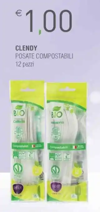 Shun Fa Clendy Posate Compostabili 12 pezzi offerta
