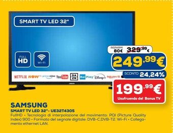 Euronics Samsung smart tv led offerta
