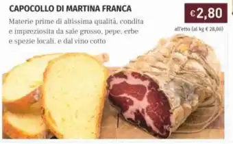 Prezzemolo e Vitale Capocollo Di Martina Franca offerta
