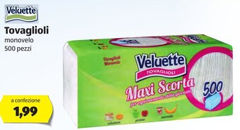 ALDI Veluette Tovaglioli 500 pezzi offerta