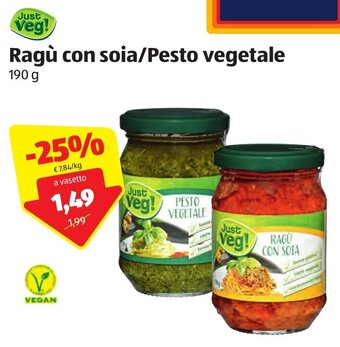ALDI Ragù Con Soia/ Pesto Vegetale 190g offerta