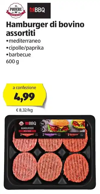 ALDI Hamburger Di Bovino Assortiti 600g offerta