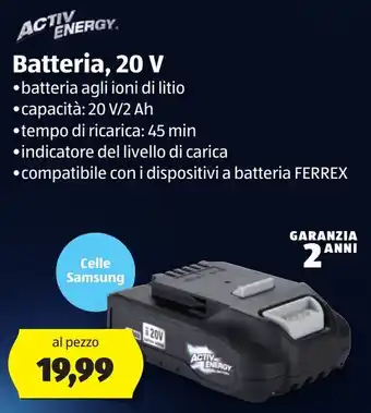ALDI Activ Energy Batteria 20V offerta