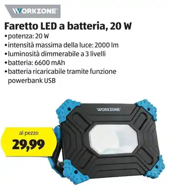 ALDI Faretto LED A Batteria 20W offerta