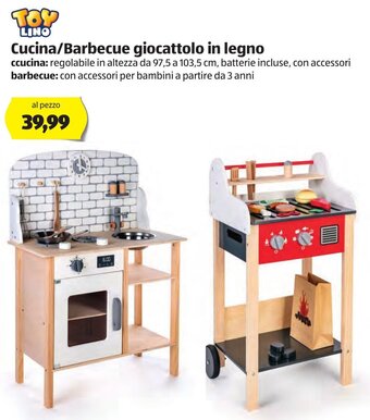 ALDI Toy Lino Cucina/Barbecue Giocattolo In Legno offerta