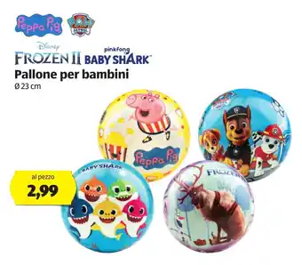 ALDI Frozen II, Baby Shark Pallone Per Bambini 23cm offerta