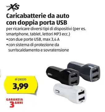ALDI Caricabatterie Da Auto Con Doppia Porta USB offerta