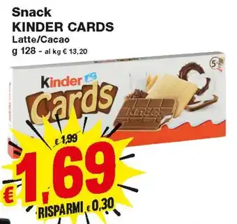 Prix Quality Snack Kinder Cards 128g offerta