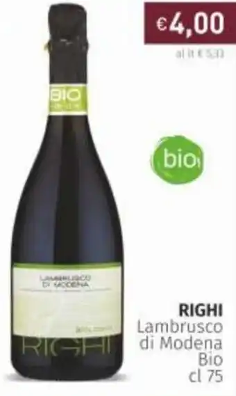 Prezzemolo e Vitale Righi Lambrusco di Modena Bio 75 cl offerta