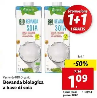 Lidl Vemondo Bio Organic Bevanda biologica a base di soia 2x1L offerta