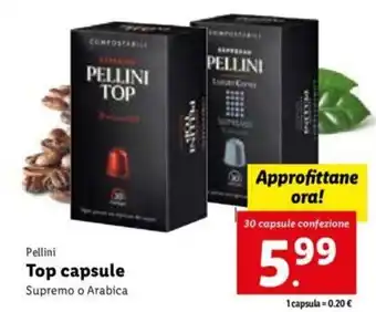 Lidl Pellini Top capsule Supremo o Arabica 30 capsule offerta