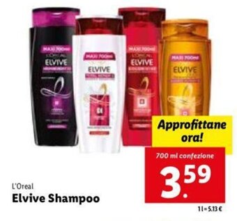 Lidl L'Oreal Elvive Shampoo 700 ml offerta