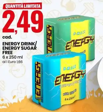 Eurospin Energy Drink/Energy Sugar Free 6 x 250 ml offerta