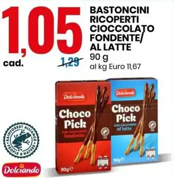 Eurospin Dolciando Bastoncini Ricoperti Cioccolato Fondente/Al Latte 90 g offerta