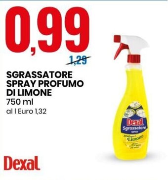 Eurospin Dexal Sgrassatore Spray Profumo di Limone 750 ml offerta