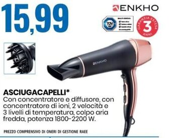 Eurospin Enkho Asciugacapelli offerta