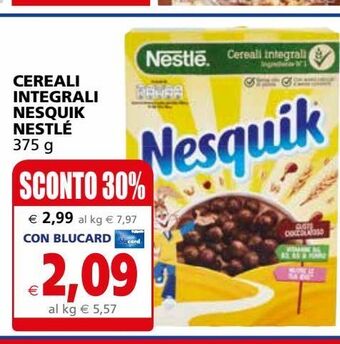 Il Gigante Cereali integrali nesquik nestlé offerta