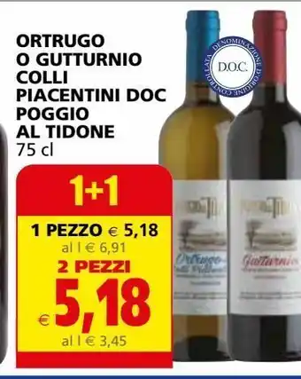 Ortrugo o gutturnio colli piacentini doc poggio al tidone