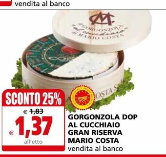 Gorgonzola dop al cucchiaio gran riserva mario costa