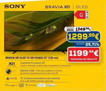 Euronics Bravia xr oled tv offerta