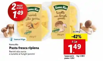 Lidl Nonna mia pasta fresca ripiena 2x250 g offerta