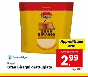 Lidl Gran biraghi grattugiato 300 g offerta