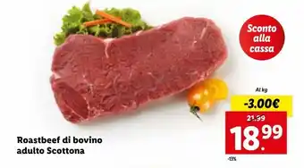 Lidl Roast beef di bovino adulto scottona al kg offerta