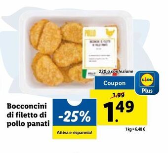 Lidl Bocconcini di filetto di pollo panati 230 g offerta