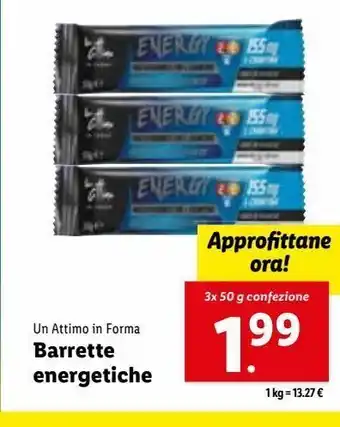 Lidl Barrette energetiche un attimo in forma 3x50 g offerta
