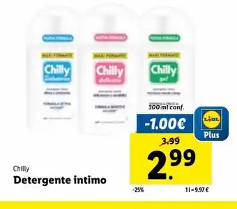 Lidl Detergente intimo chilly 300 ml offerta