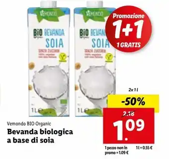 Lidl Vemondo bio organic bevanda biologica a base di soia 2x 1l offerta