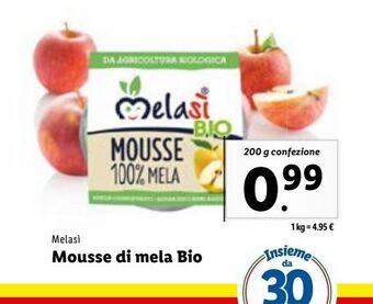 Lidl Melasì mousse di mela bio 200 g offerta