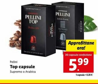 Lidl Pellini top capsule supremo o arabica 30 capsule offerta