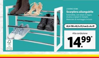 Lidl Livarno home scarpiera allungabile offerta