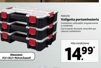 Lidl Parkside valigetta portaminuteria offerta
