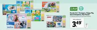 Lidl Puzzle 2in1 'avengers, peppa pig, sam il pompiere, paw patrol' offerta