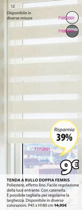 JYSK Tenda a rullo doppia femris offerta