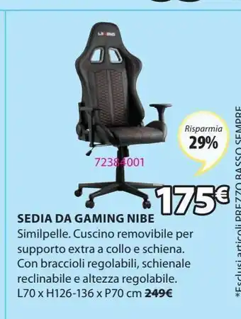 Sedia da gaming nibe