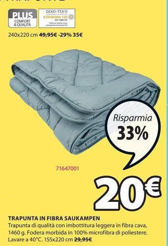 JYSK Trapunta in fibra saukampen offerta