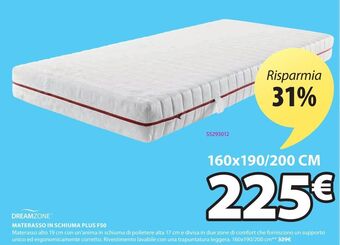 JYSK Materasso in schiuma plus f50 offerta
