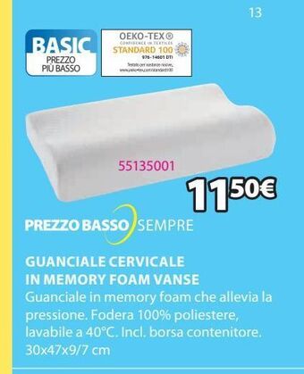 JYSK Guanciale cervicale in memory foam vanse offerta