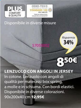 Lenzuolo con angoli in jersey