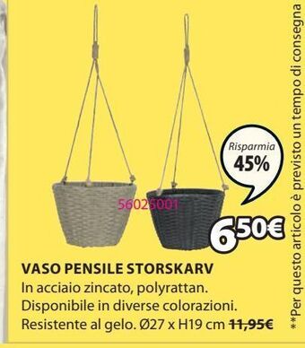 Vaso pensile storskarv