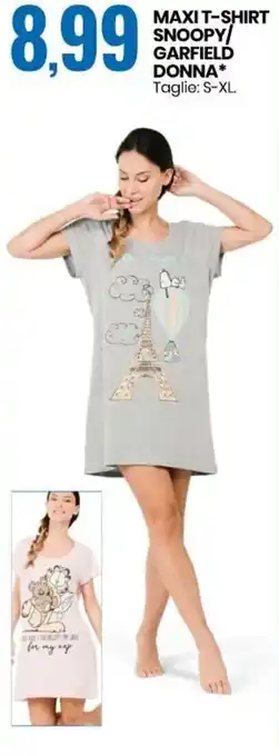 Maxi T-Shirt Snoopy/Garfield Donna
