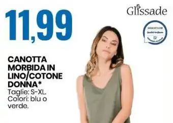 Eurospin Canotta Morbida in Lino/Cotone Donna offerta