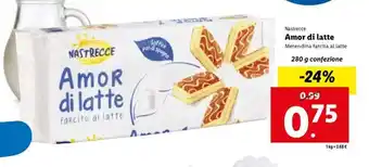 Lidl Nastrecce Amor di latte 280 g offerta