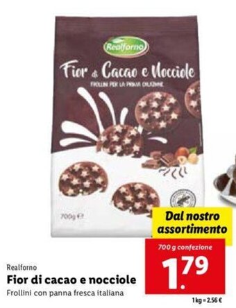 Lidl Realforno Fior di cacao e nocciole 700 g offerta
